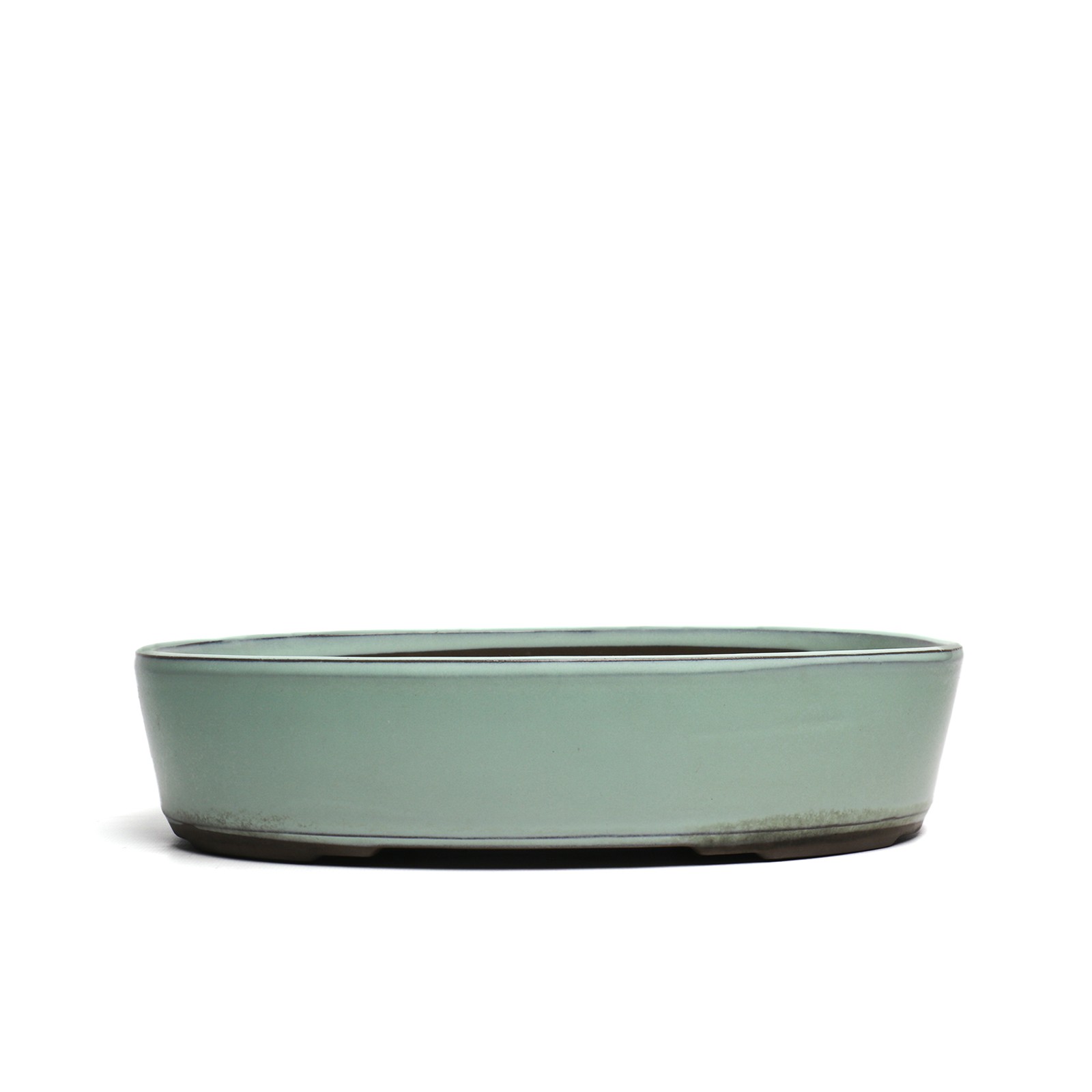 VASO PER BONSAI Giapponese Morrisan ovale in gres smaltato azzurro